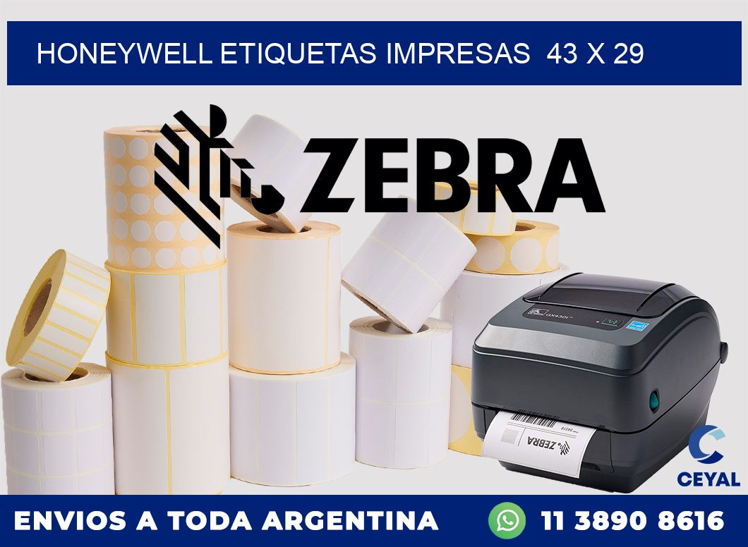 HONEYWELL ETIQUETAS IMPRESAS  43 x 29