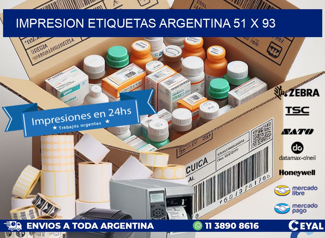 IMPRESION ETIQUETAS ARGENTINA 51 x 93