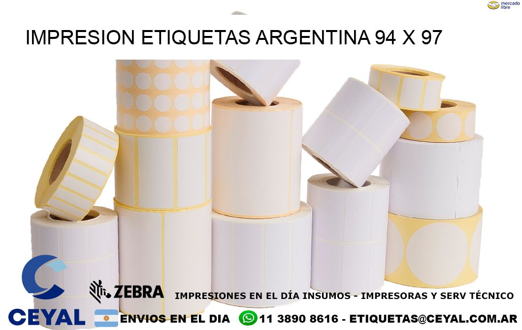 IMPRESION ETIQUETAS ARGENTINA 94 x 97