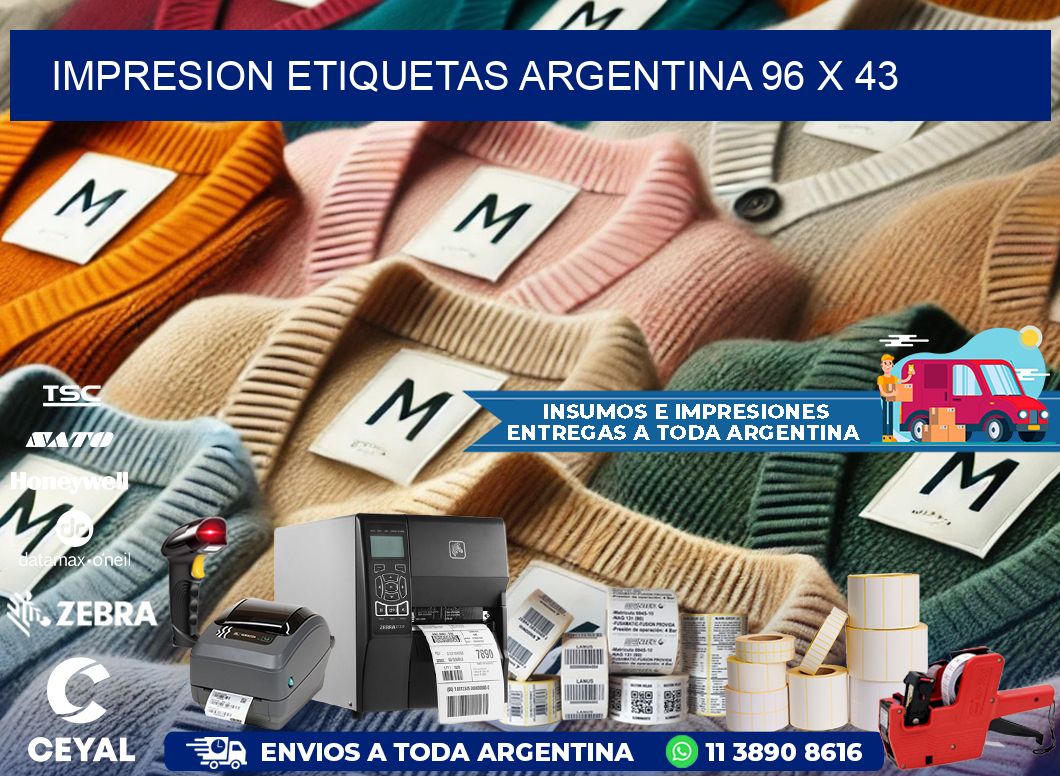 IMPRESION ETIQUETAS ARGENTINA 96 x 43