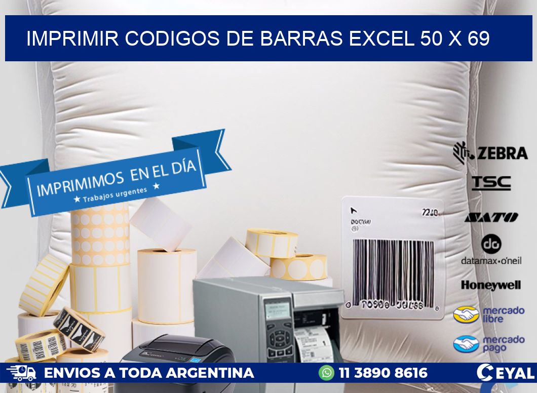 IMPRIMIR CODIGOS DE BARRAS EXCEL 50 x 69