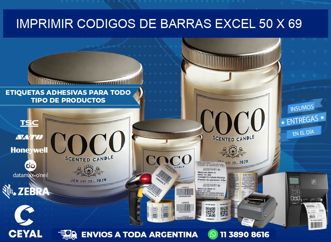 IMPRIMIR CODIGOS DE BARRAS EXCEL 50 x 69