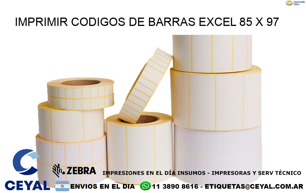 IMPRIMIR CODIGOS DE BARRAS EXCEL 85 x 97