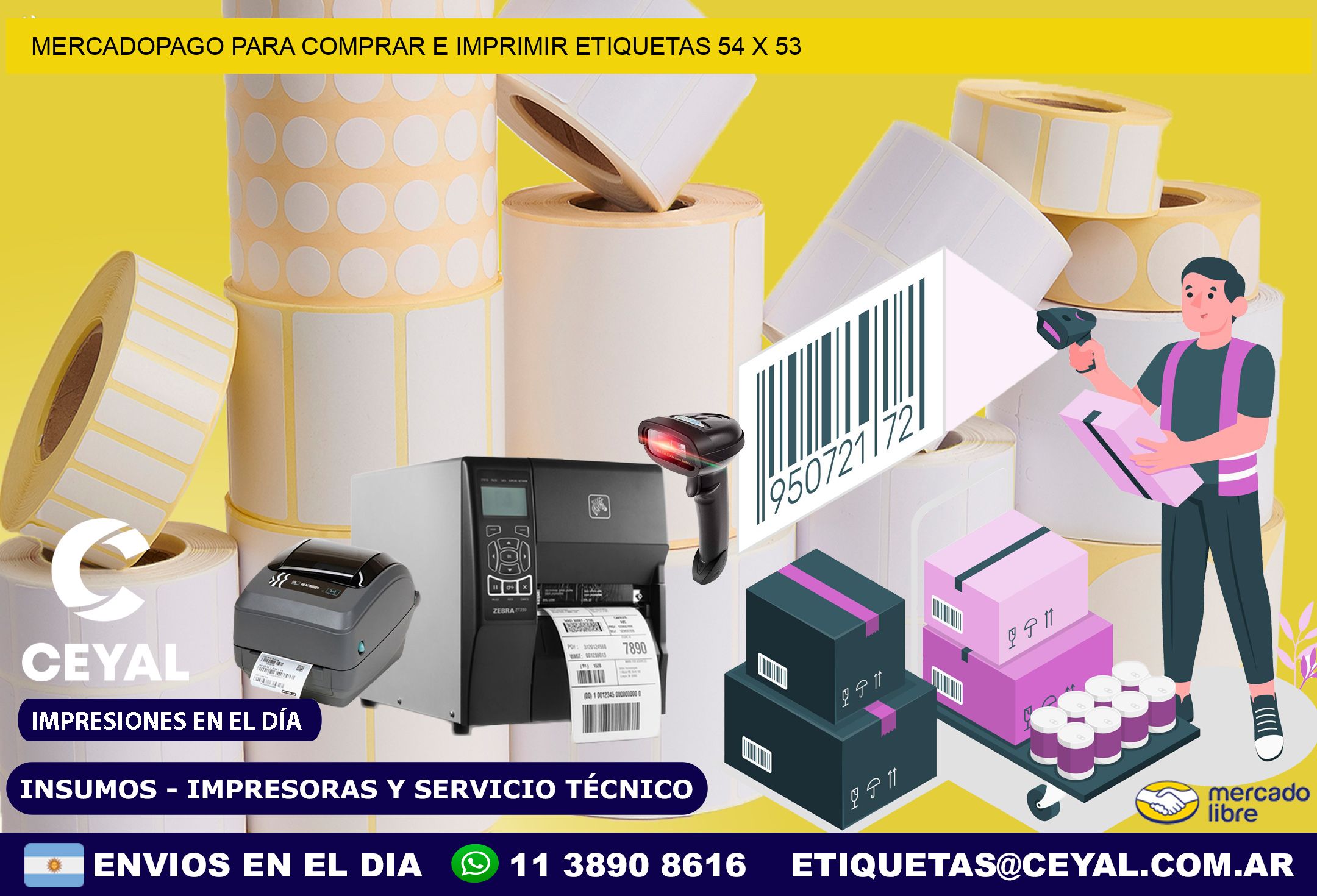 MERCADOPAGO PARA COMPRAR E IMPRIMIR ETIQUETAS 54 x 53