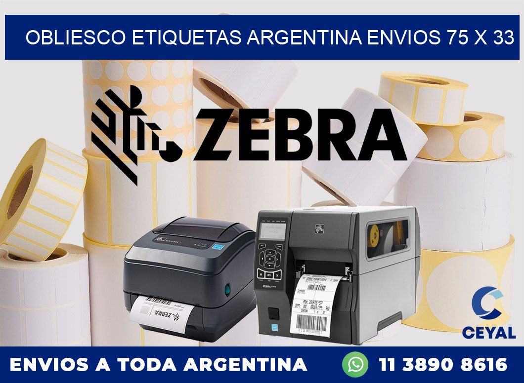 OBLIESCO ETIQUETAS ARGENTINA ENVIOS 75 x 33