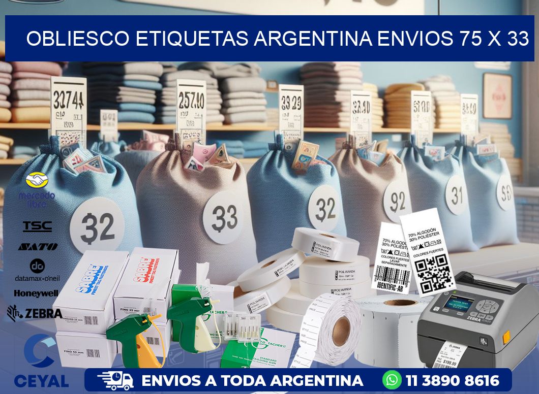 OBLIESCO ETIQUETAS ARGENTINA ENVIOS 75 x 33