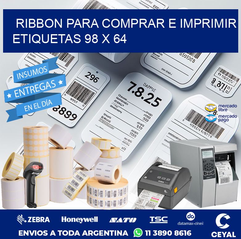 RIBBON PARA COMPRAR E IMPRIMIR ETIQUETAS 98 x 64