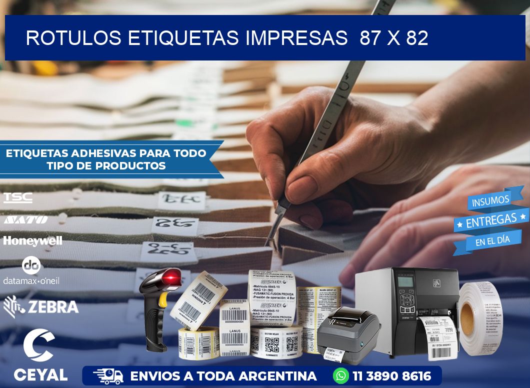 ROTULOS ETIQUETAS IMPRESAS  87 x 82