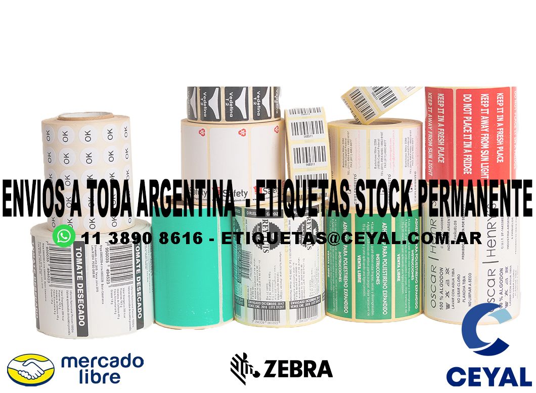 100 PACK DE ETIQUETAS TERMICAS  77 x 100 X 1000 UNIDADES