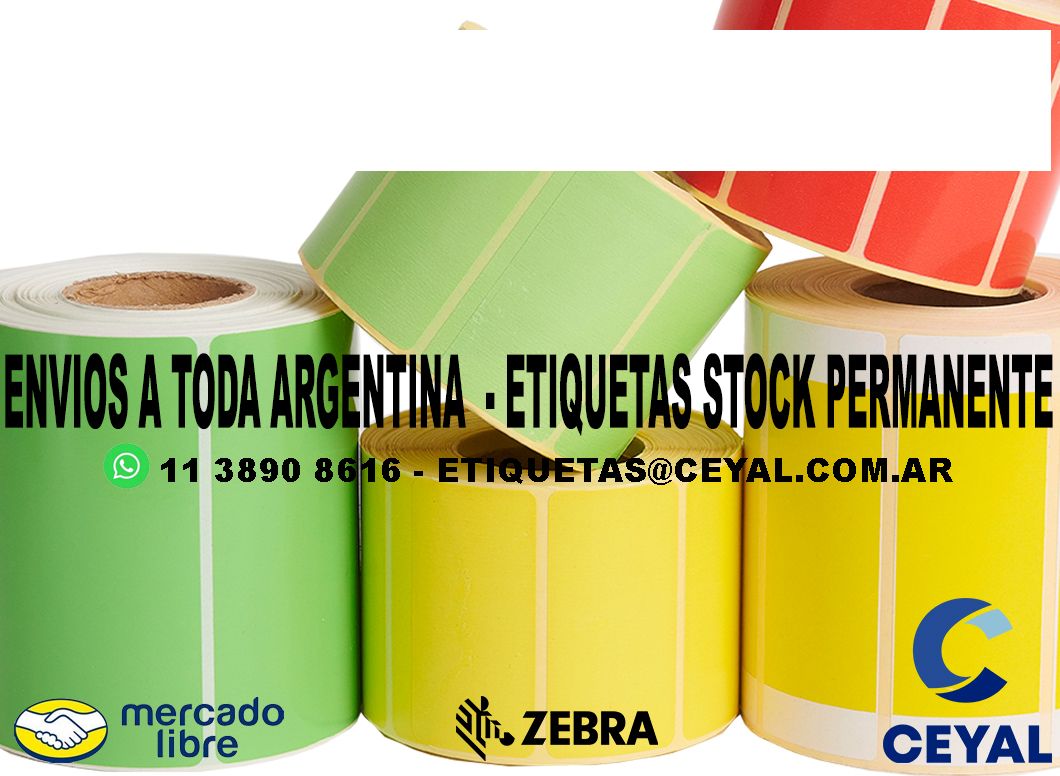 1000 ETIQUETAS DE PAPEL TERMICO 52 x 86 X1300 UNIDADES