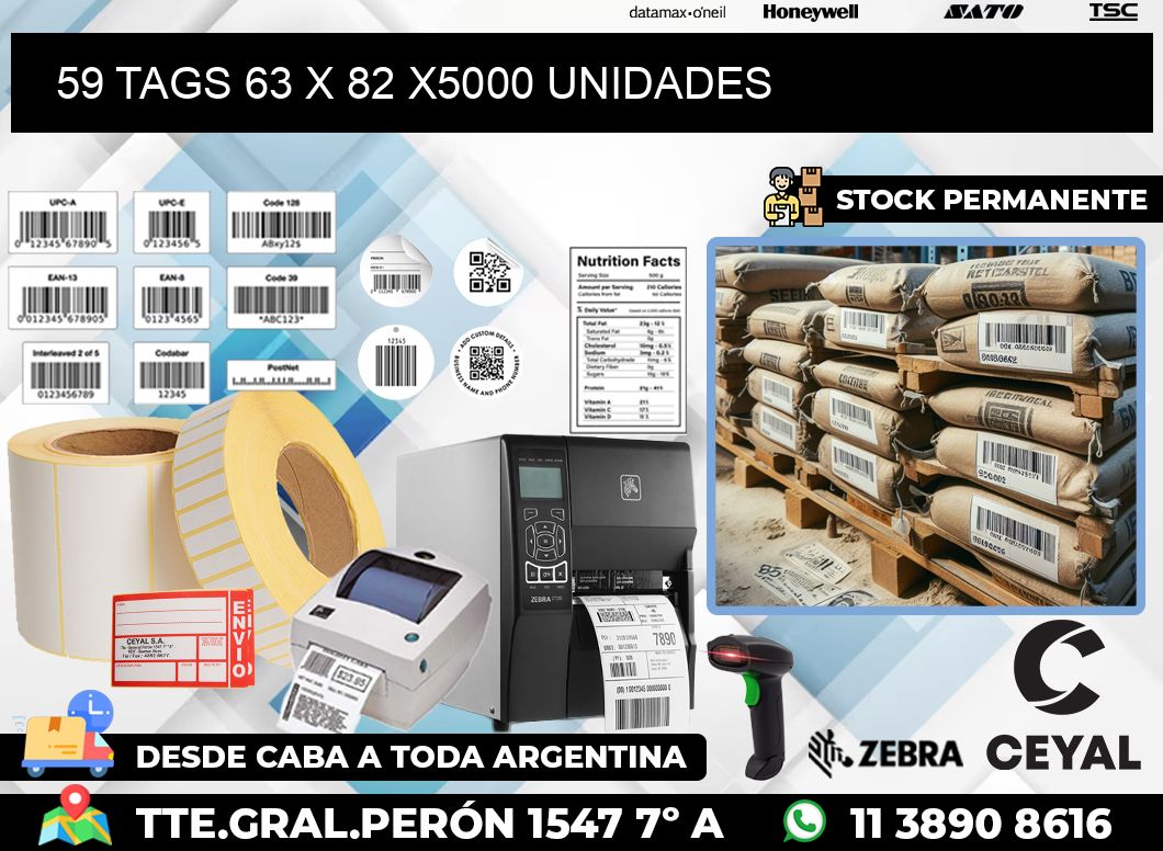 59 TAGS 63 x 82 X5000 UNIDADES