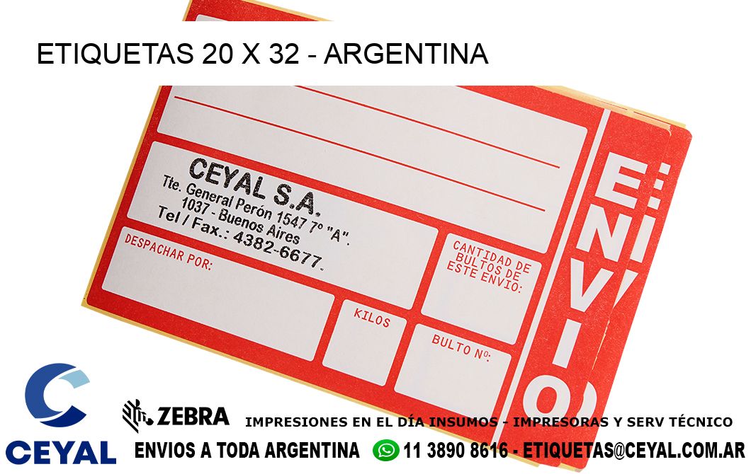 ETIQUETAS 20 x 32 - ARGENTINA