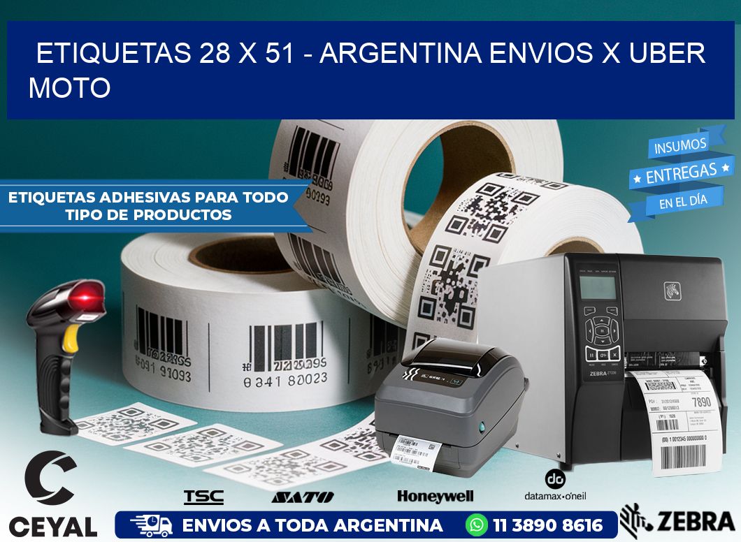 ETIQUETAS 28 x 51 – ARGENTINA ENVIOS X UBER MOTO