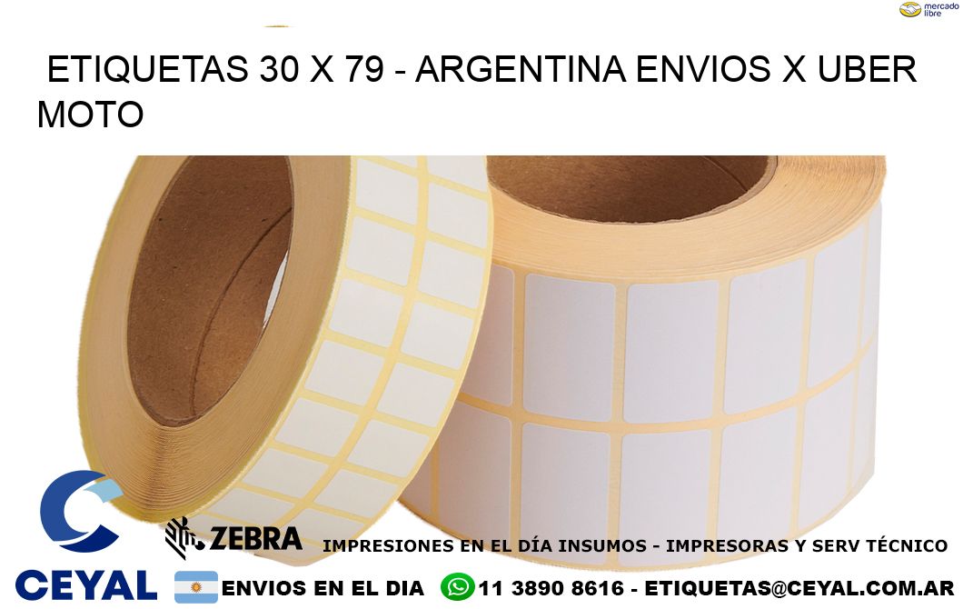 ETIQUETAS 30 x 79 - ARGENTINA ENVIOS X UBER MOTO