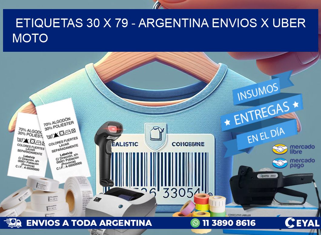 ETIQUETAS 30 x 79 – ARGENTINA ENVIOS X UBER MOTO