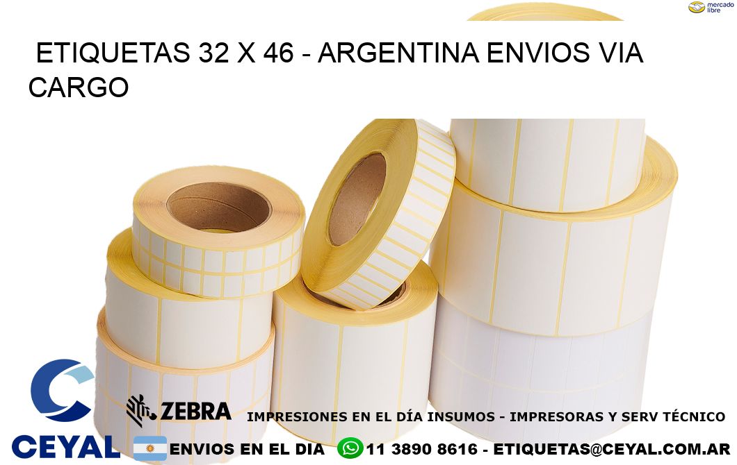 ETIQUETAS 32 x 46 – ARGENTINA ENVIOS VIA CARGO