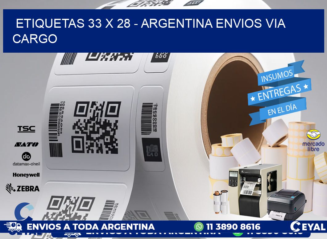 ETIQUETAS 33 x 28 - ARGENTINA ENVIOS VIA CARGO