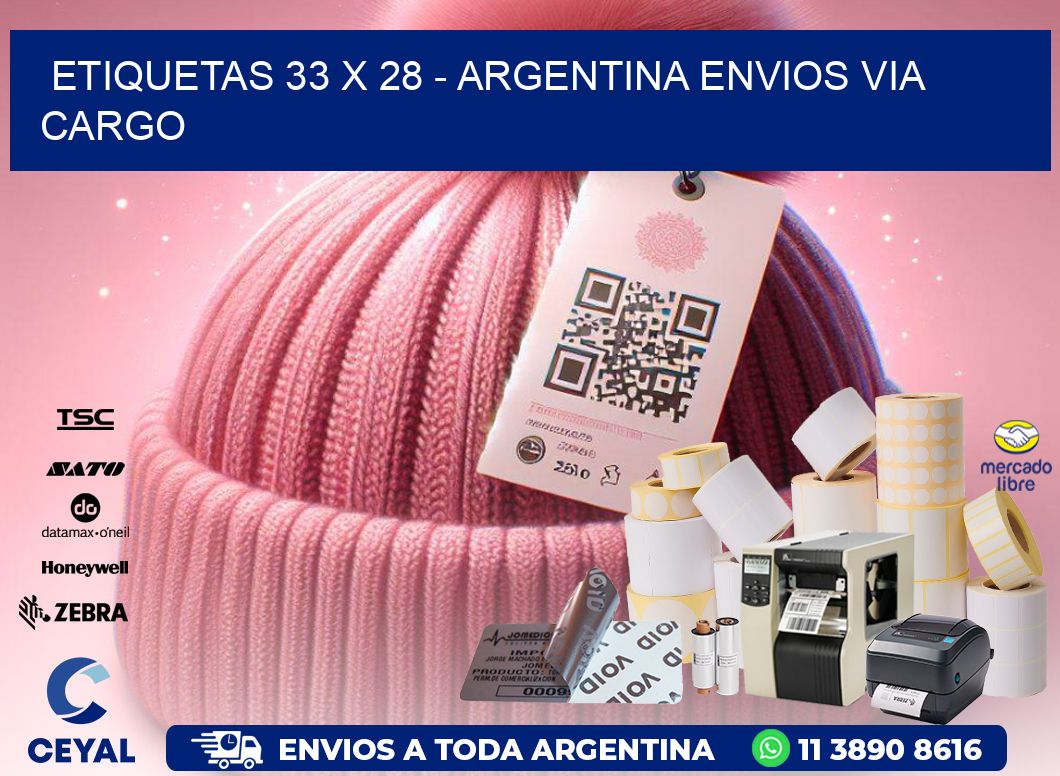 ETIQUETAS 33 x 28 - ARGENTINA ENVIOS VIA CARGO