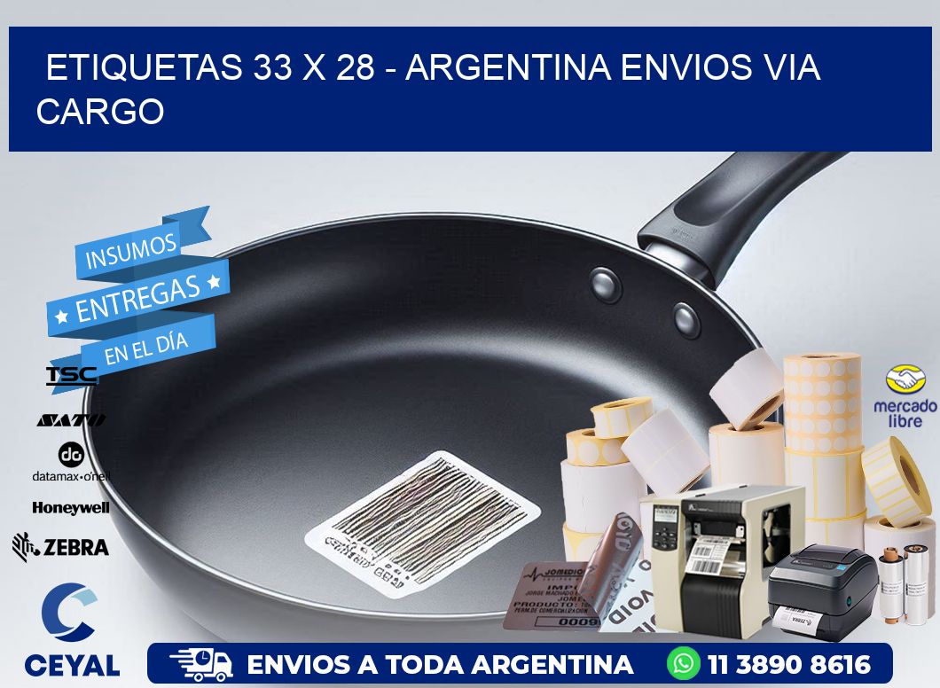 ETIQUETAS 33 x 28 - ARGENTINA ENVIOS VIA CARGO