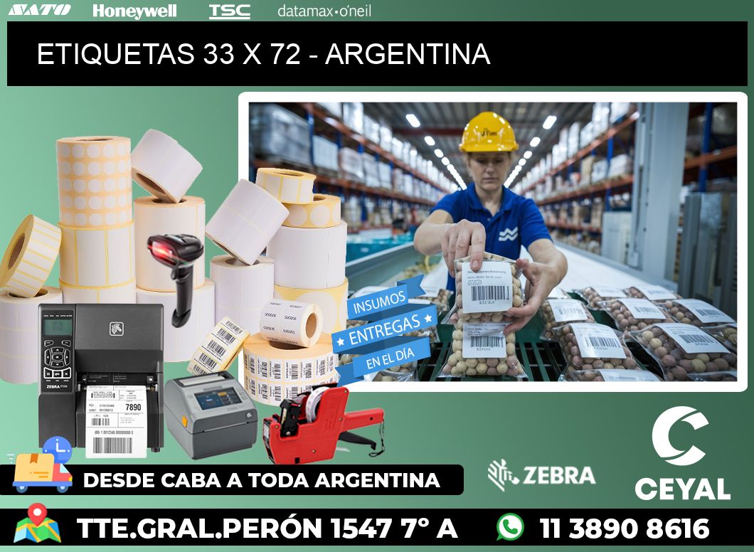 ETIQUETAS 33 x 72 - ARGENTINA