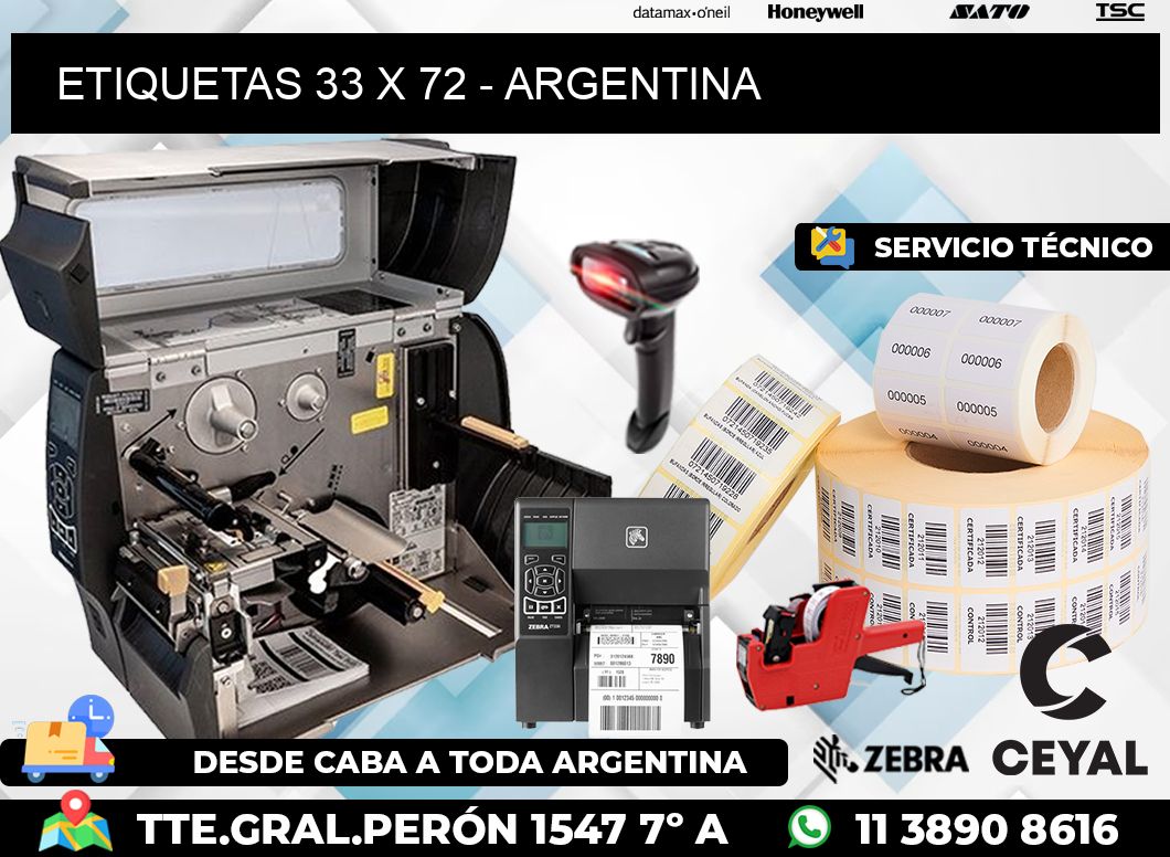 ETIQUETAS 33 x 72 - ARGENTINA