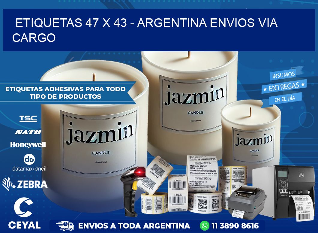 ETIQUETAS 47 x 43 – ARGENTINA ENVIOS VIA CARGO