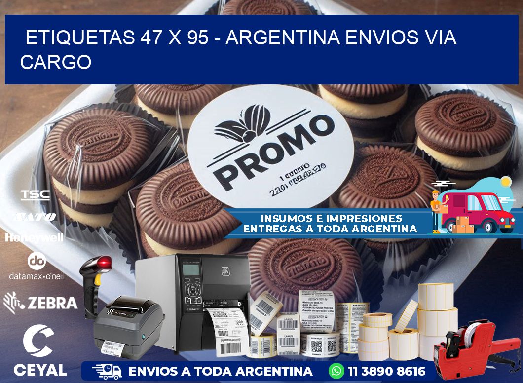 ETIQUETAS 47 x 95 - ARGENTINA ENVIOS VIA CARGO