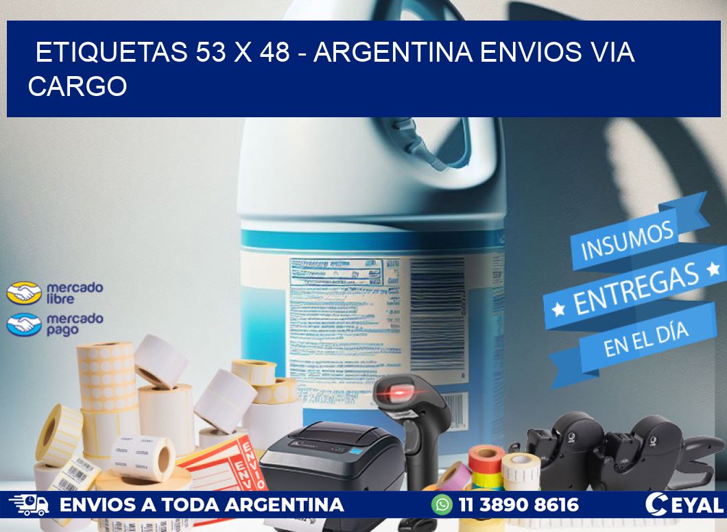 ETIQUETAS 53 x 48 - ARGENTINA ENVIOS VIA CARGO