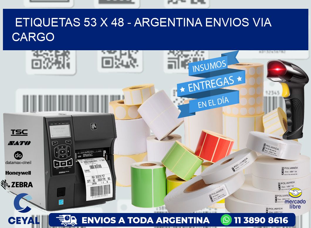 ETIQUETAS 53 x 48 - ARGENTINA ENVIOS VIA CARGO