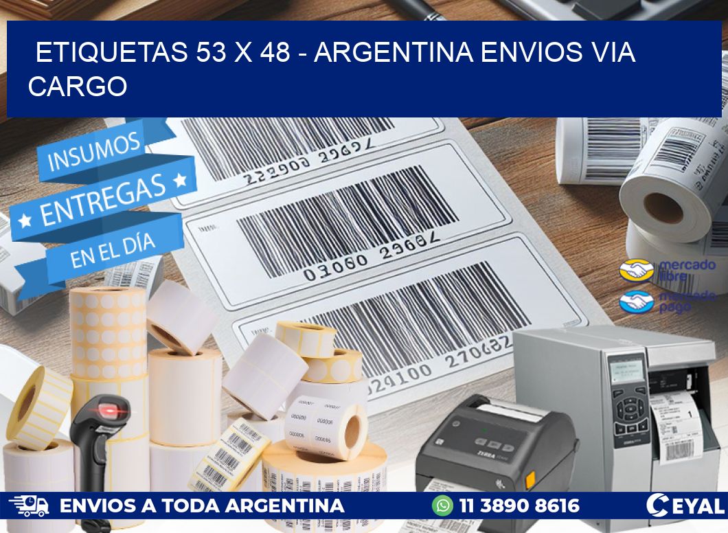 ETIQUETAS 53 x 48 - ARGENTINA ENVIOS VIA CARGO