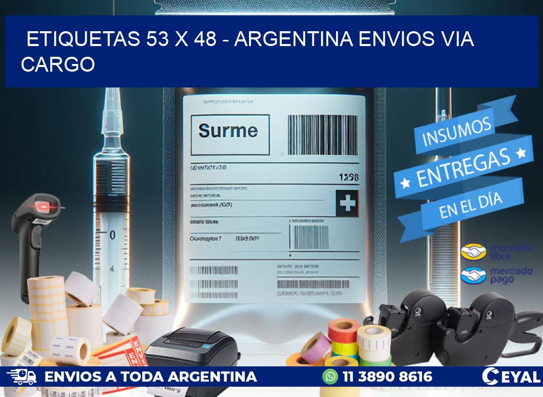 ETIQUETAS 53 x 48 - ARGENTINA ENVIOS VIA CARGO