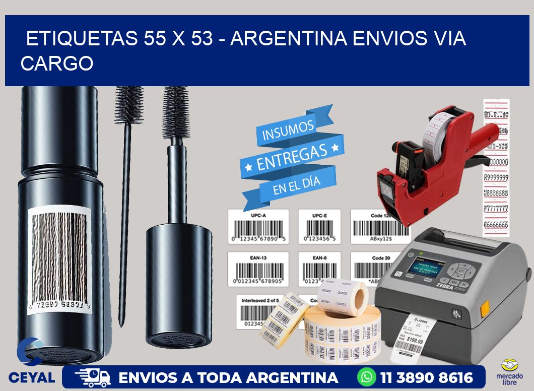 ETIQUETAS 55 x 53 - ARGENTINA ENVIOS VIA CARGO