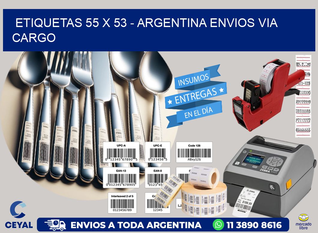 ETIQUETAS 55 x 53 – ARGENTINA ENVIOS VIA CARGO