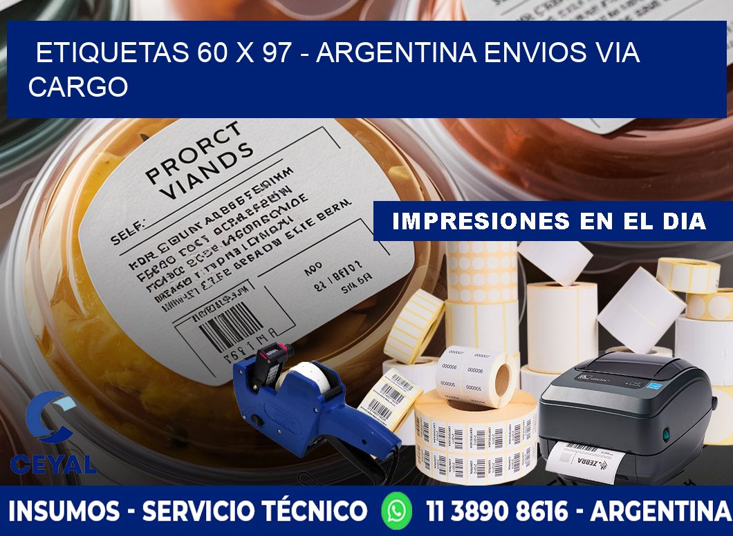 ETIQUETAS 60 x 97 - ARGENTINA ENVIOS VIA CARGO