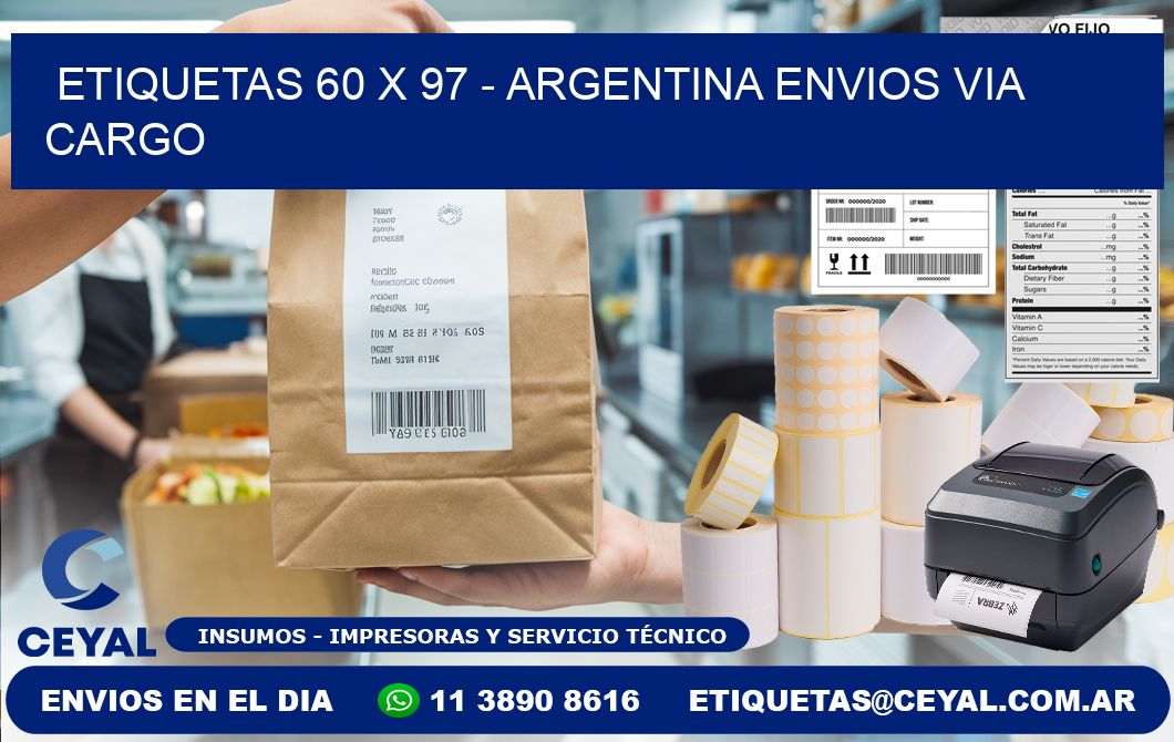 ETIQUETAS 60 x 97 - ARGENTINA ENVIOS VIA CARGO