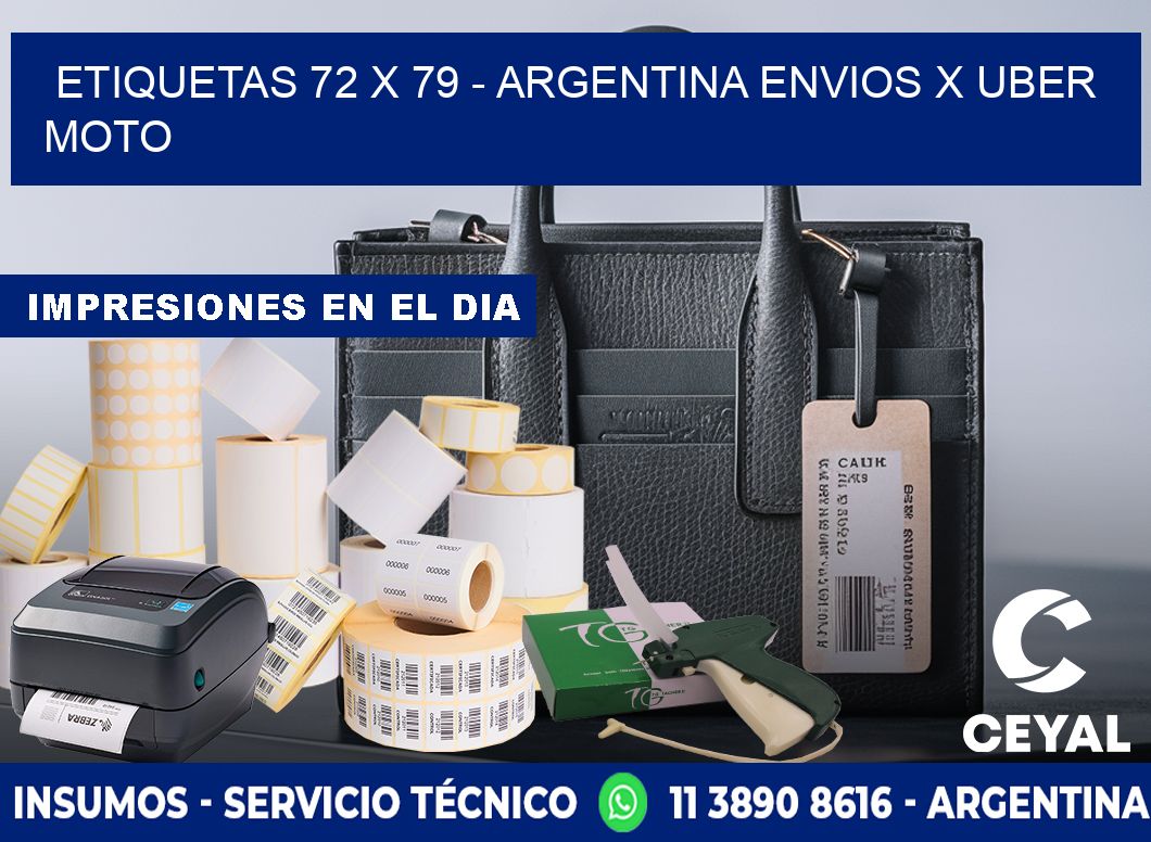 ETIQUETAS 72 x 79 - ARGENTINA ENVIOS X UBER MOTO