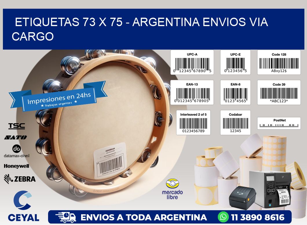 ETIQUETAS 73 x 75 - ARGENTINA ENVIOS VIA CARGO