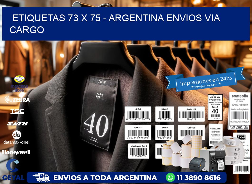 ETIQUETAS 73 x 75 - ARGENTINA ENVIOS VIA CARGO