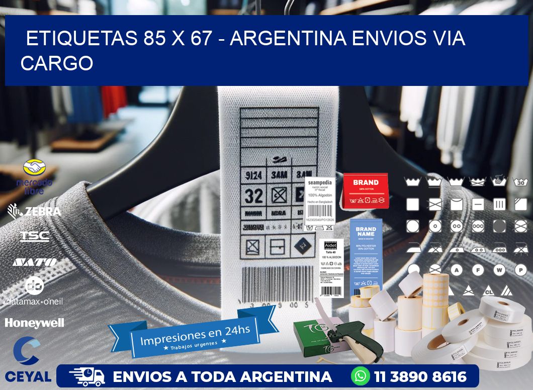 ETIQUETAS 85 x 67 - ARGENTINA ENVIOS VIA CARGO