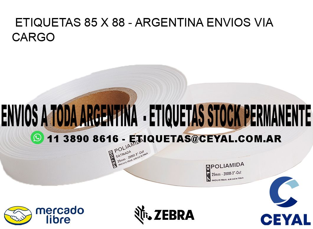 ETIQUETAS 85 x 88 - ARGENTINA ENVIOS VIA CARGO