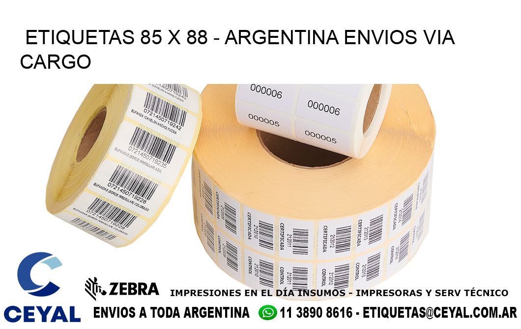 ETIQUETAS 85 x 88 - ARGENTINA ENVIOS VIA CARGO