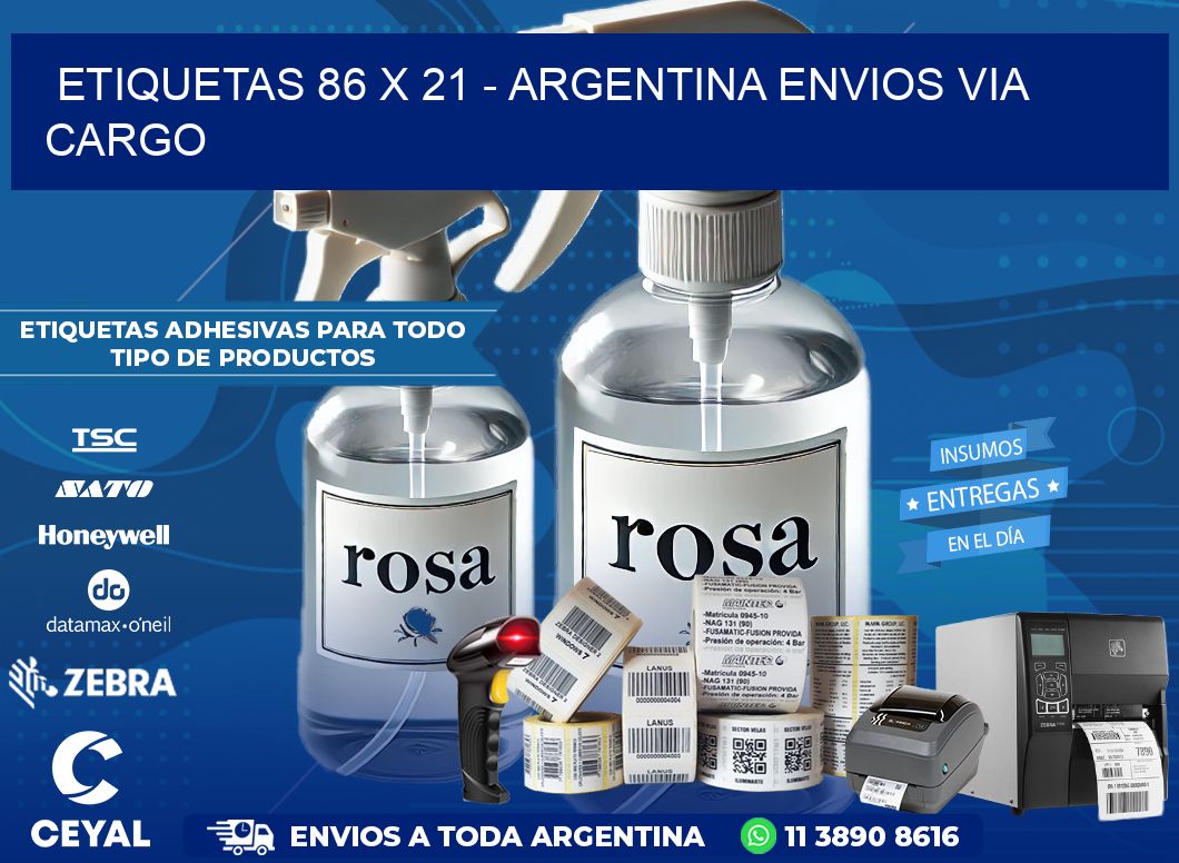 ETIQUETAS 86 x 21 – ARGENTINA ENVIOS VIA CARGO