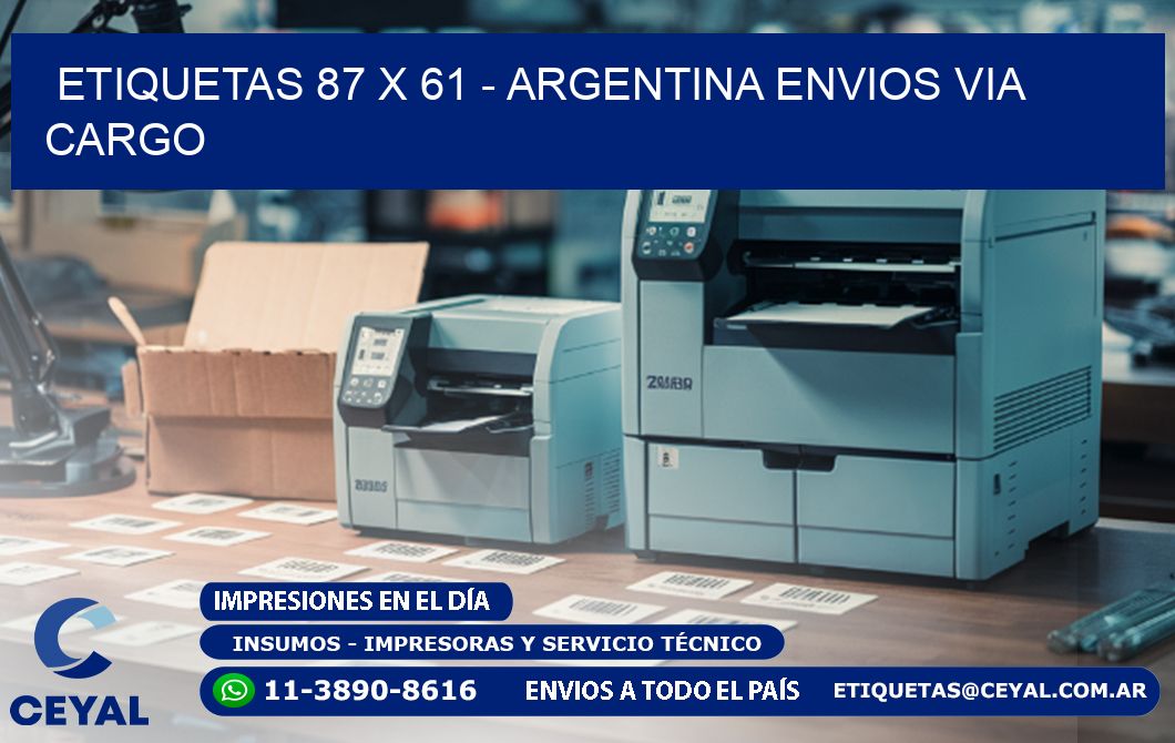 ETIQUETAS 87 x 61 - ARGENTINA ENVIOS VIA CARGO