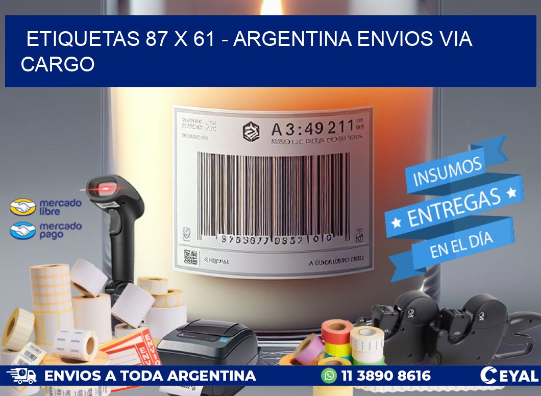 ETIQUETAS 87 x 61 - ARGENTINA ENVIOS VIA CARGO