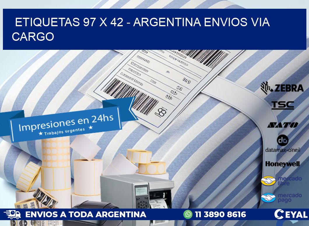 ETIQUETAS 97 x 42 - ARGENTINA ENVIOS VIA CARGO