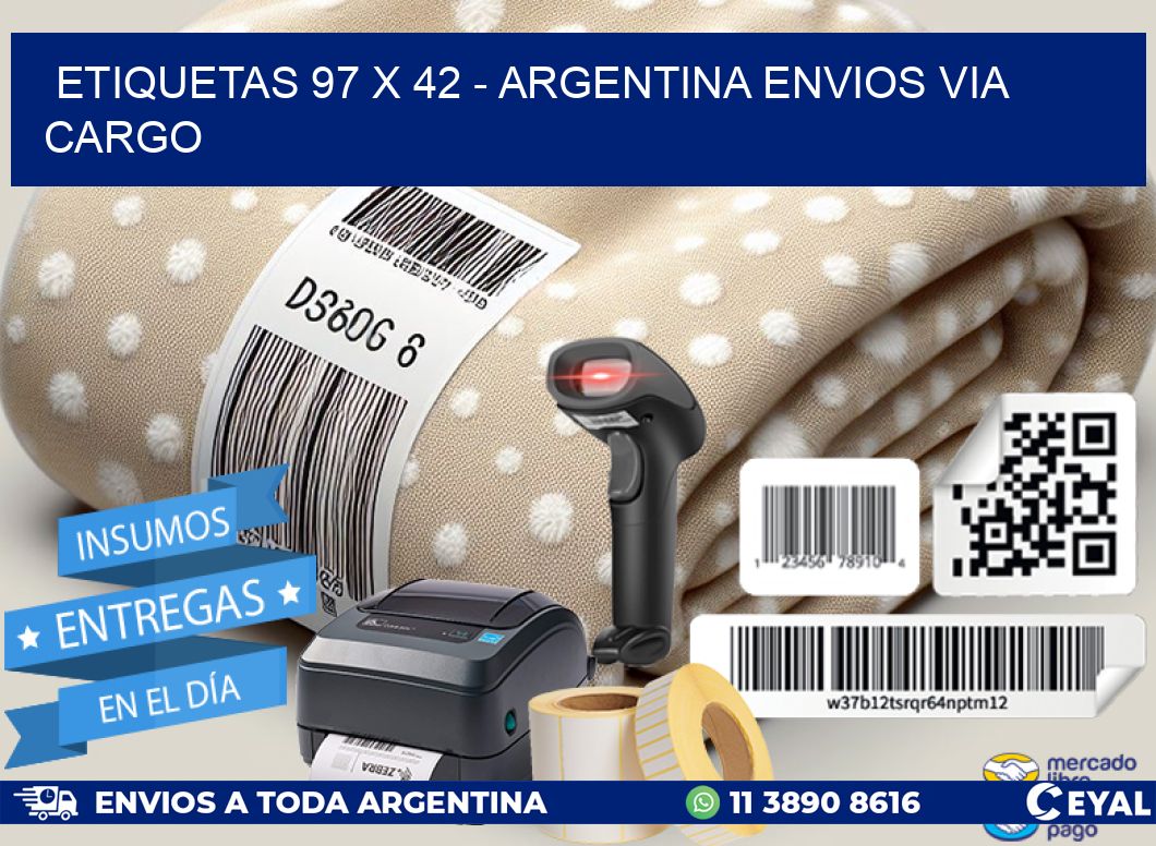 ETIQUETAS 97 x 42 - ARGENTINA ENVIOS VIA CARGO