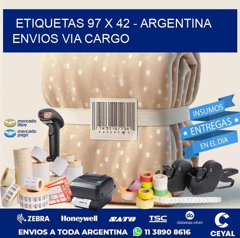 ETIQUETAS 97 x 42 - ARGENTINA ENVIOS VIA CARGO