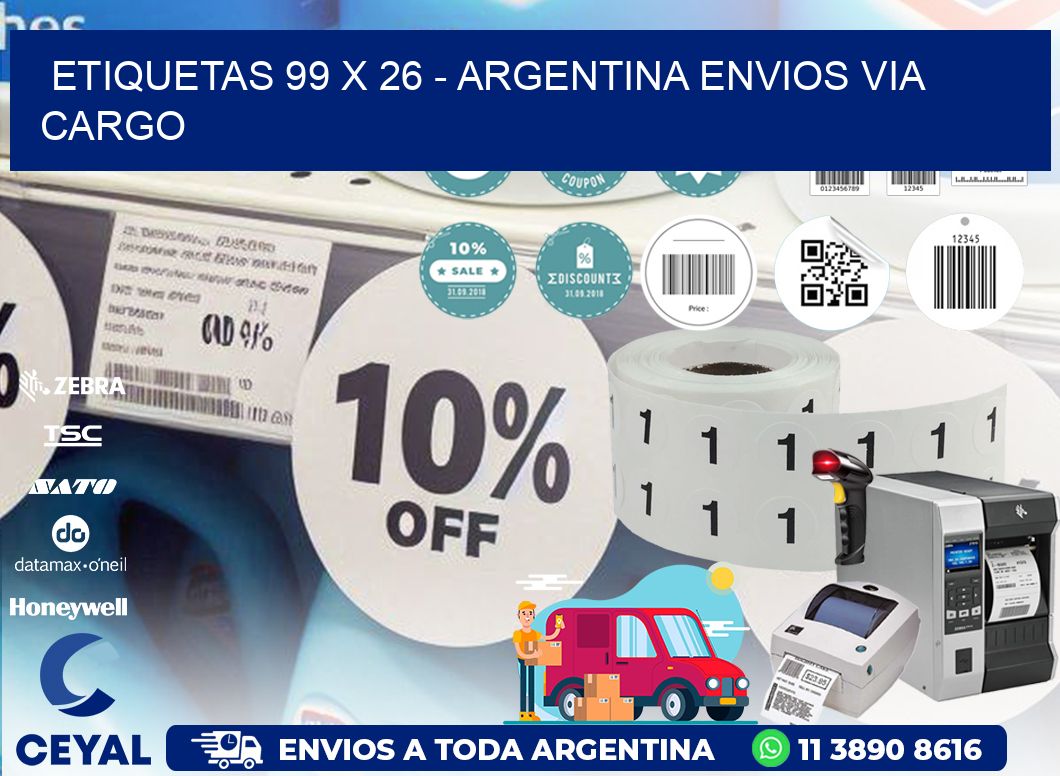 ETIQUETAS 99 x 26 - ARGENTINA ENVIOS VIA CARGO