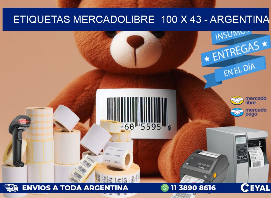 ETIQUETAS MERCADOLIBRE  100 x 43 – ARGENTINA