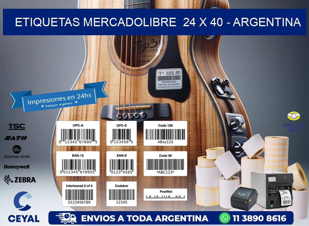 ETIQUETAS MERCADOLIBRE  24 x 40 - ARGENTINA